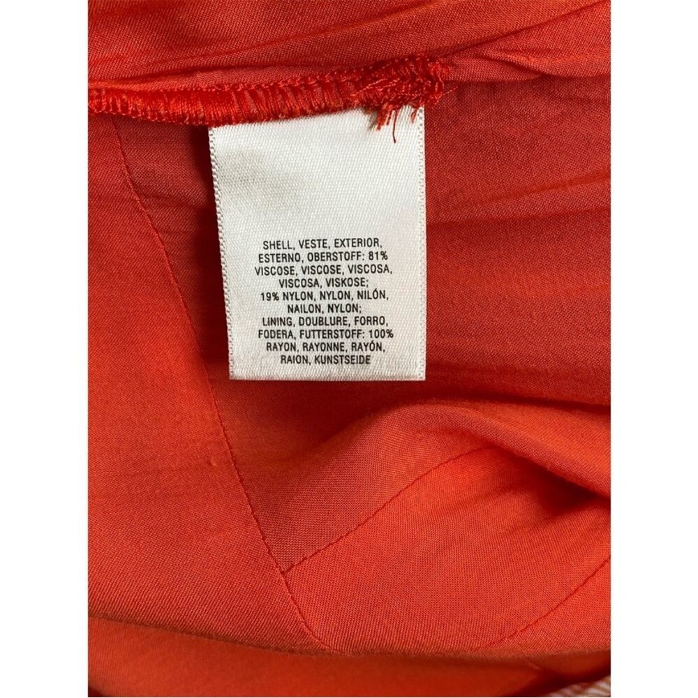 ANTHROPOLOGIE Jumpsuit Womens XS Red Orange Wide Leg Cropped Belted Boho Culotte - Picture 7 of 7
